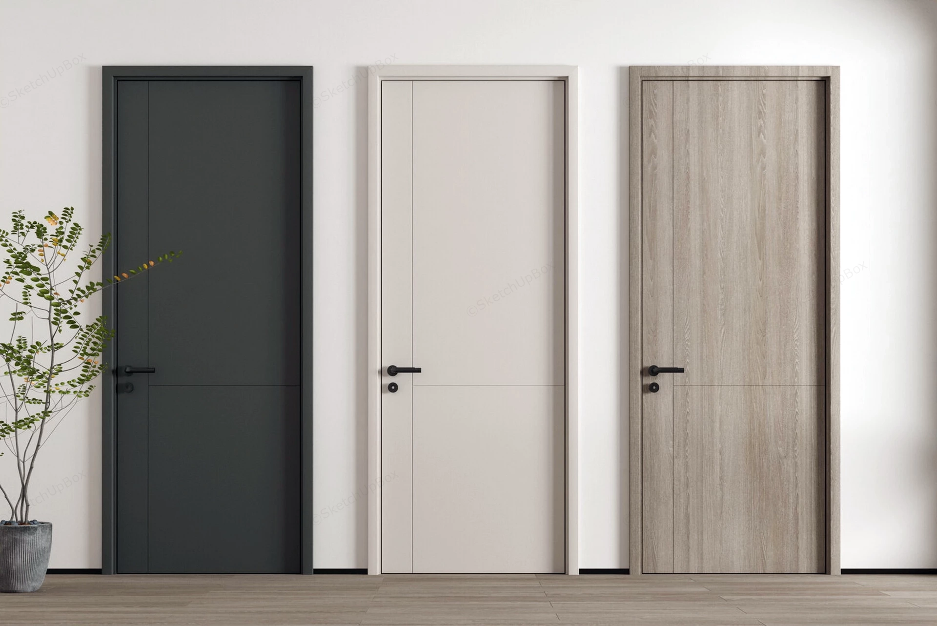 Contemporary Interior Doors sketchup model preview - SketchupBox
