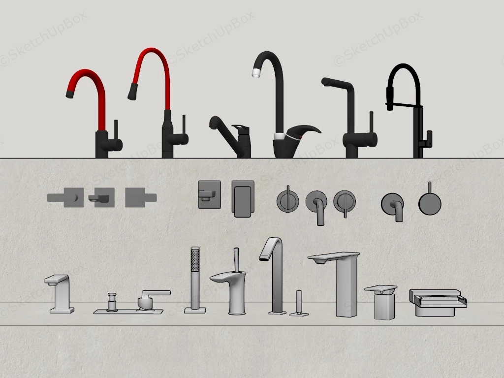 Kitchen & Bathroom Faucets sketchup model preview - SketchupBox