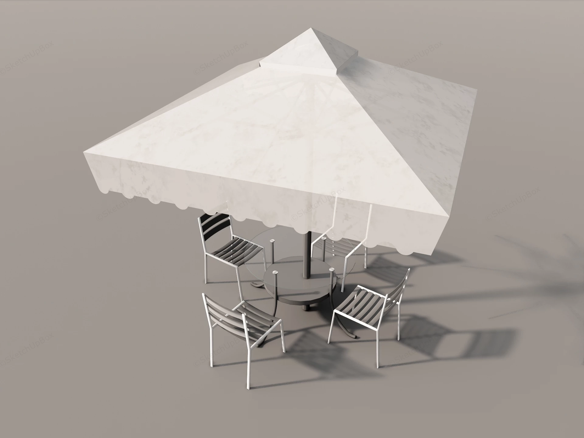 Patio Table Sets With Umbrella sketchup model preview - SketchupBox