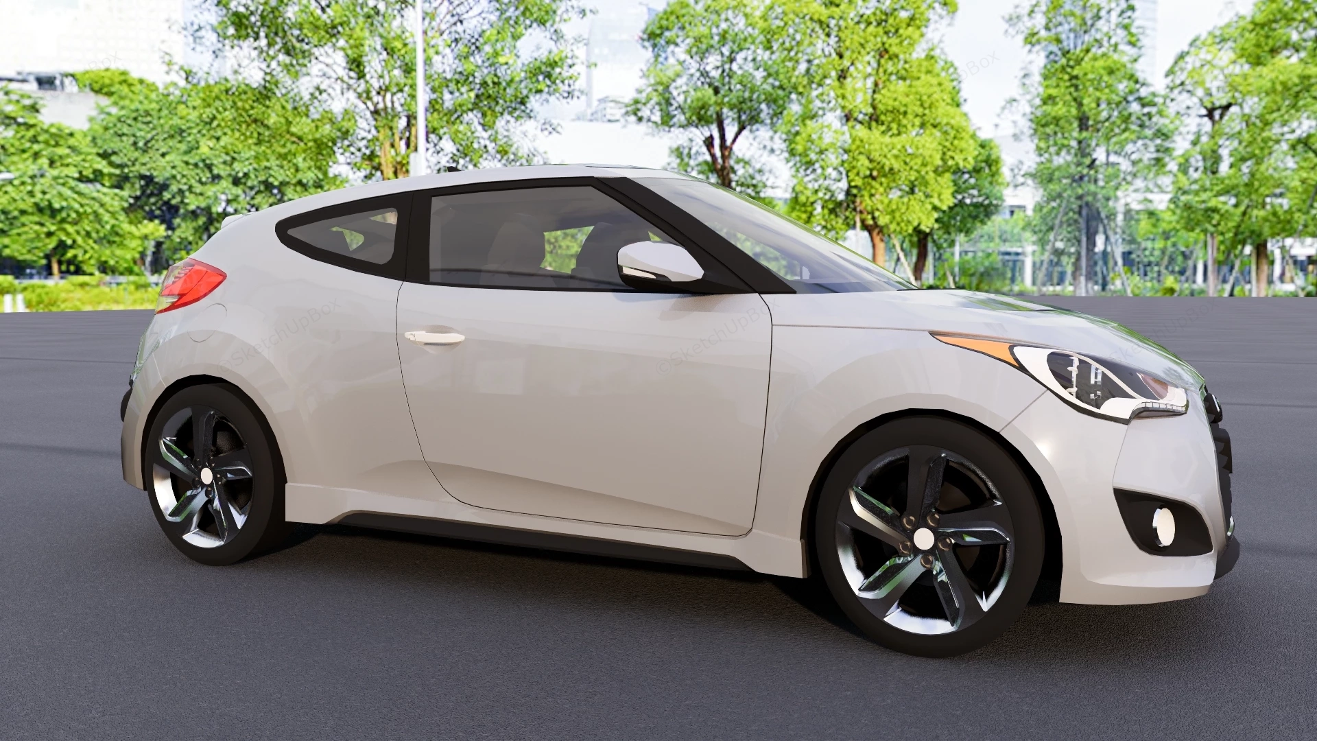 Hyundai Veloster Turbo sketchup model preview - SketchupBox
