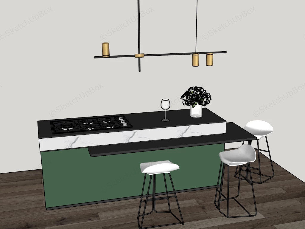 Kitchen Island And Light sketchup model preview - SketchupBox