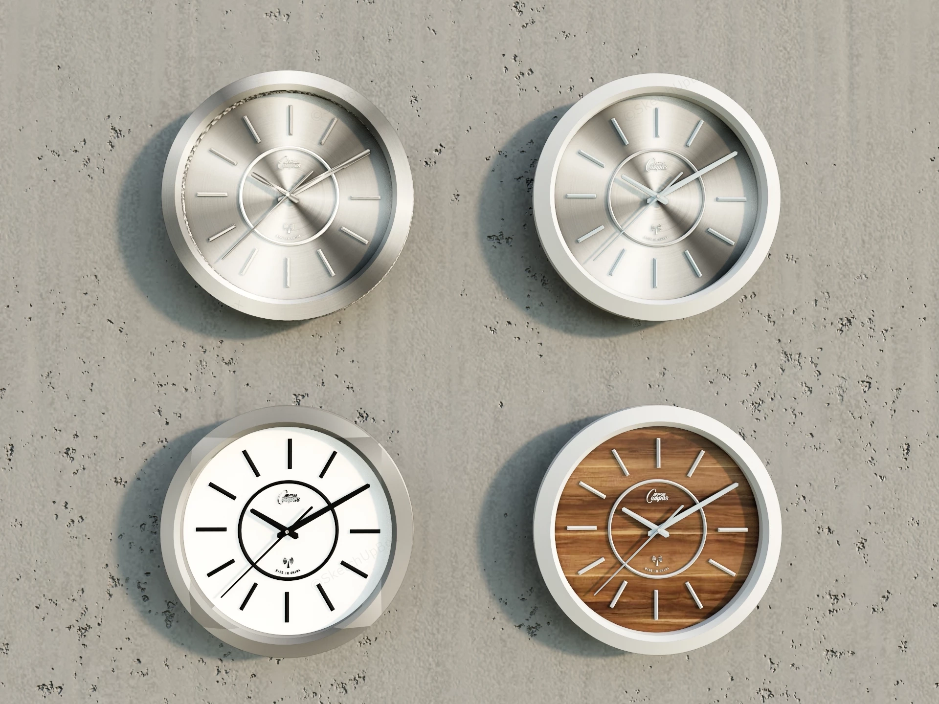 Contemporary Wall Clocks sketchup model preview - SketchupBox