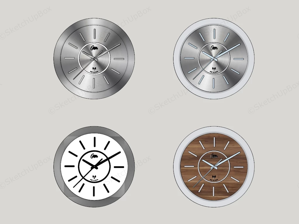 Contemporary Wall Clocks sketchup model preview - SketchupBox