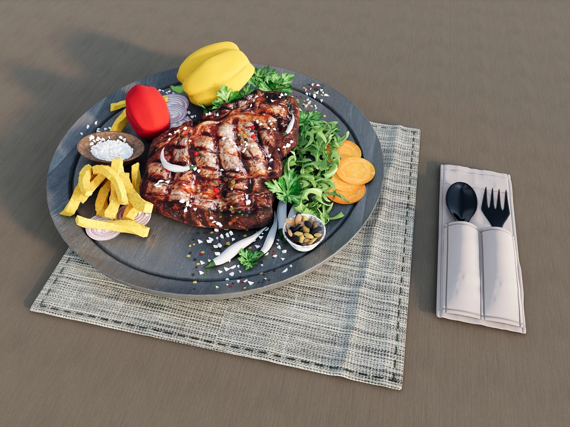 Steak Dinner sketchup model preview - SketchupBox