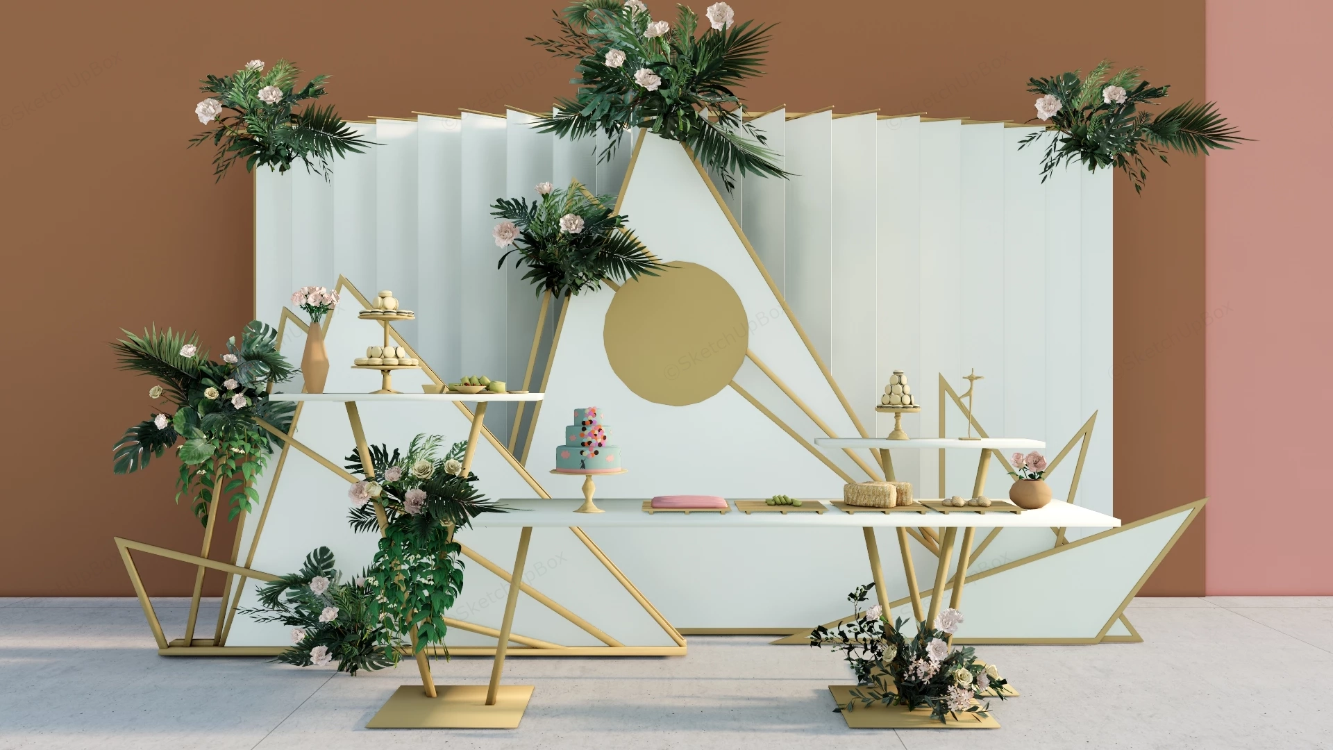 Wedding Reception Food Station Ideas sketchup model preview - SketchupBox