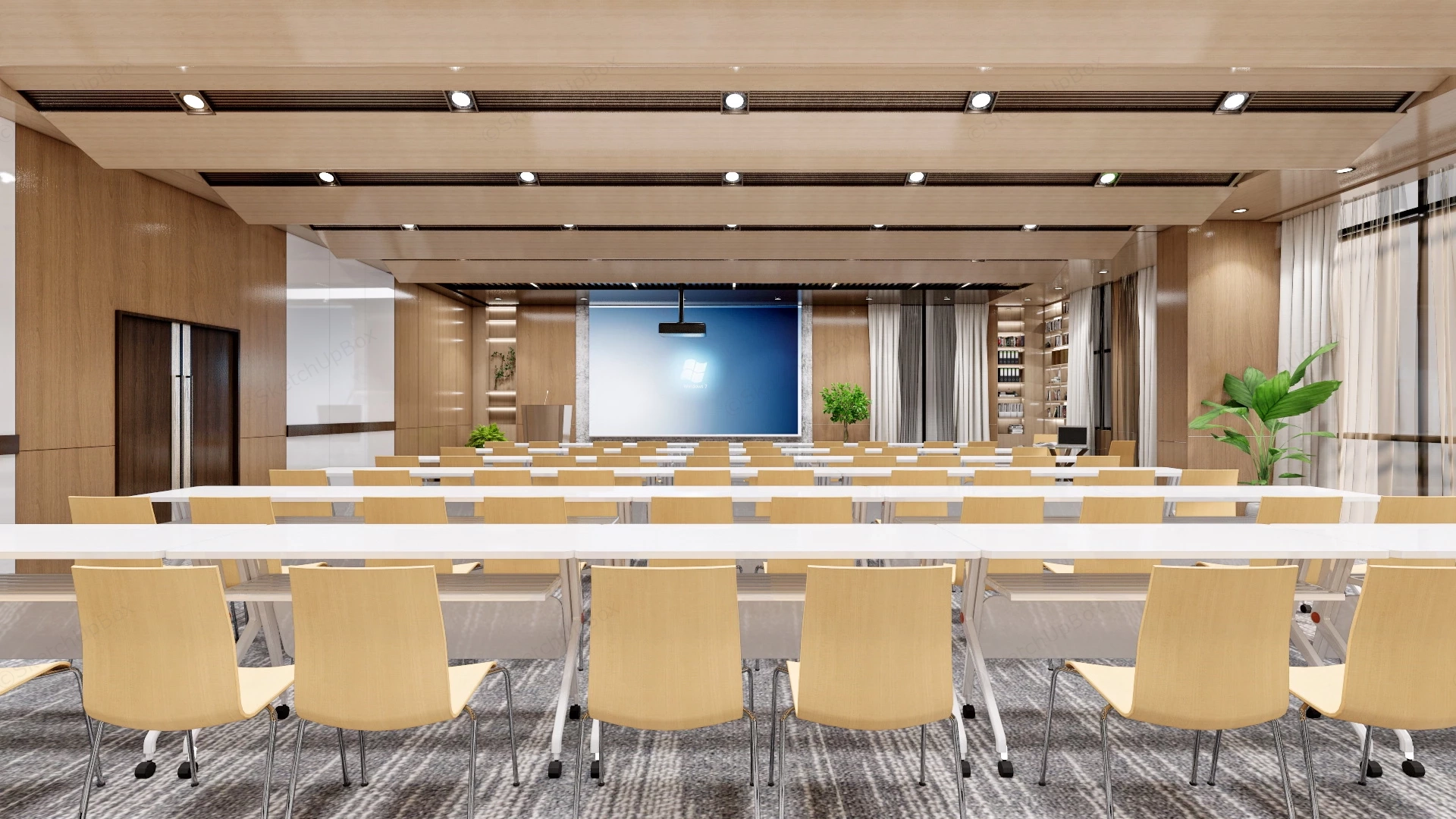 Modern Office Training Room sketchup model preview - SketchupBox