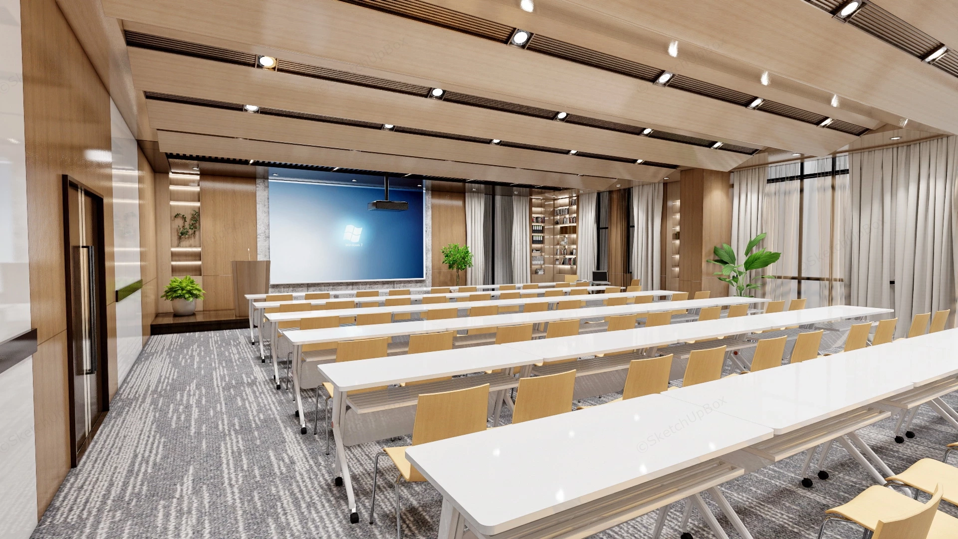 Modern Office Training Room sketchup model preview - SketchupBox