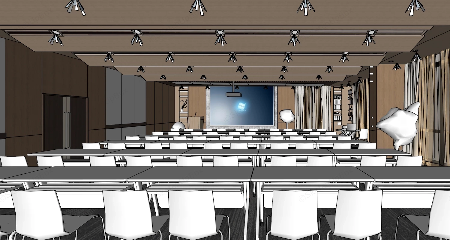 Modern Office Training Room sketchup model preview - SketchupBox