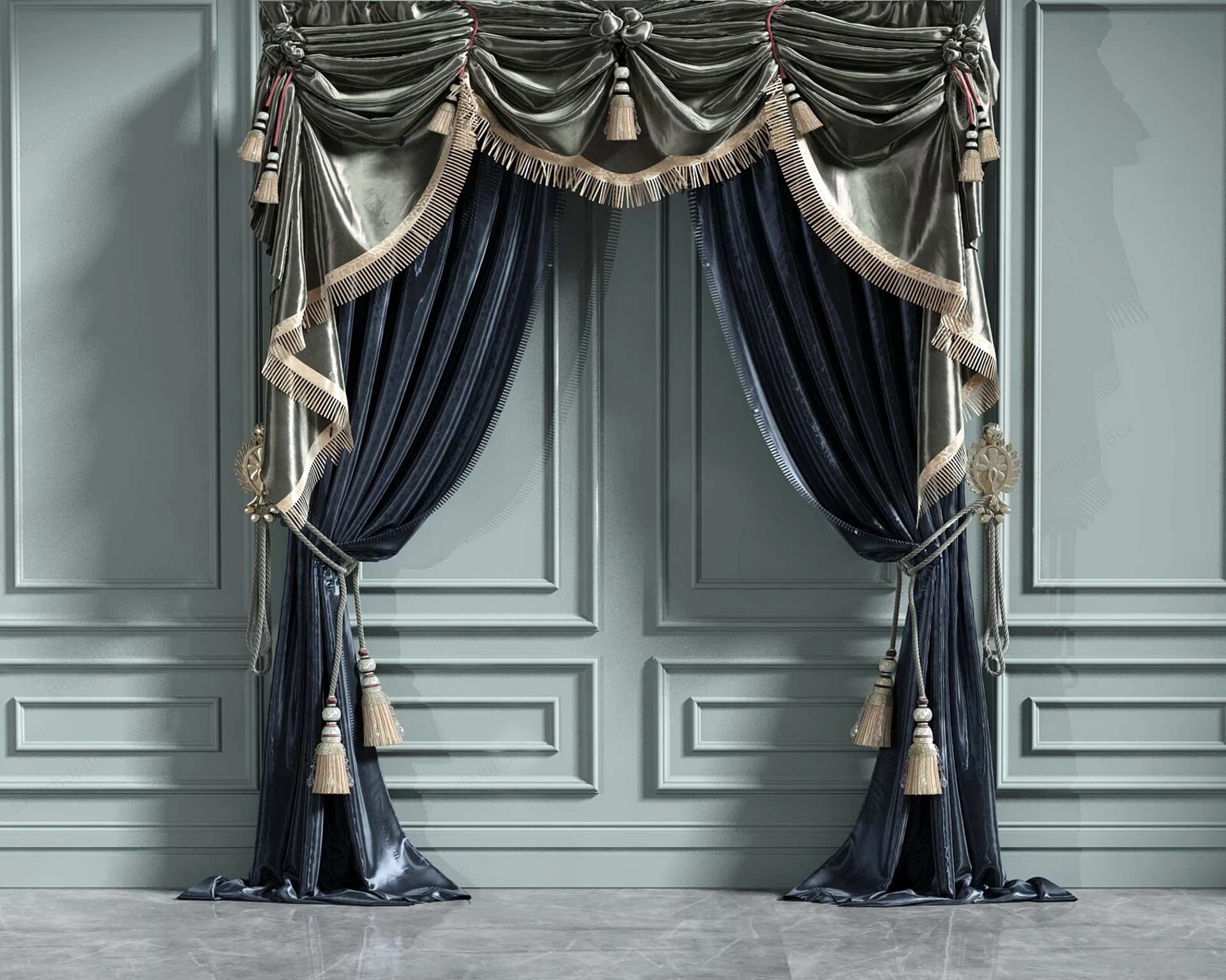 Luxury Curtain Design sketchup model preview - SketchupBox
