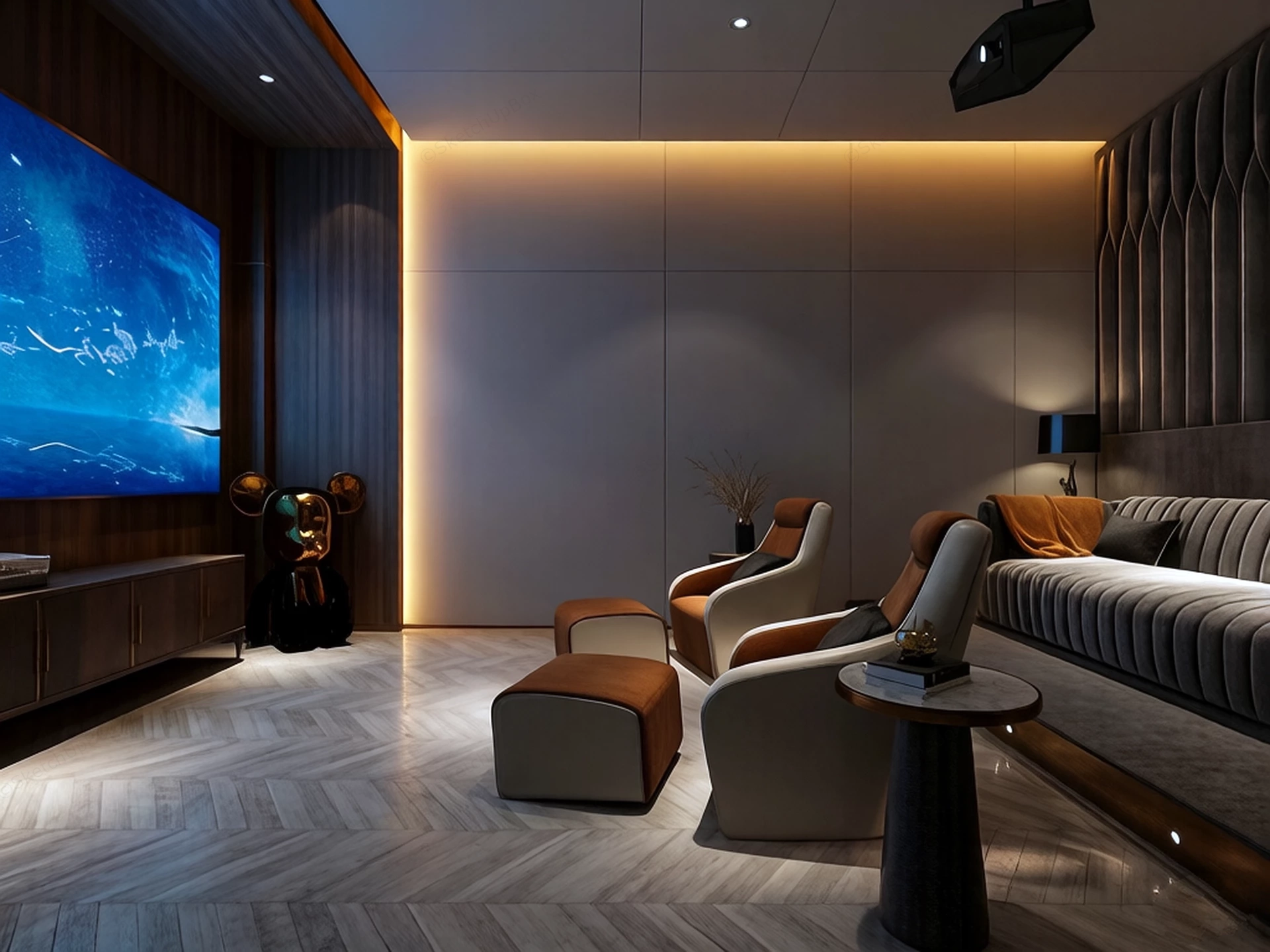 Home Theater Decor sketchup model preview - SketchupBox