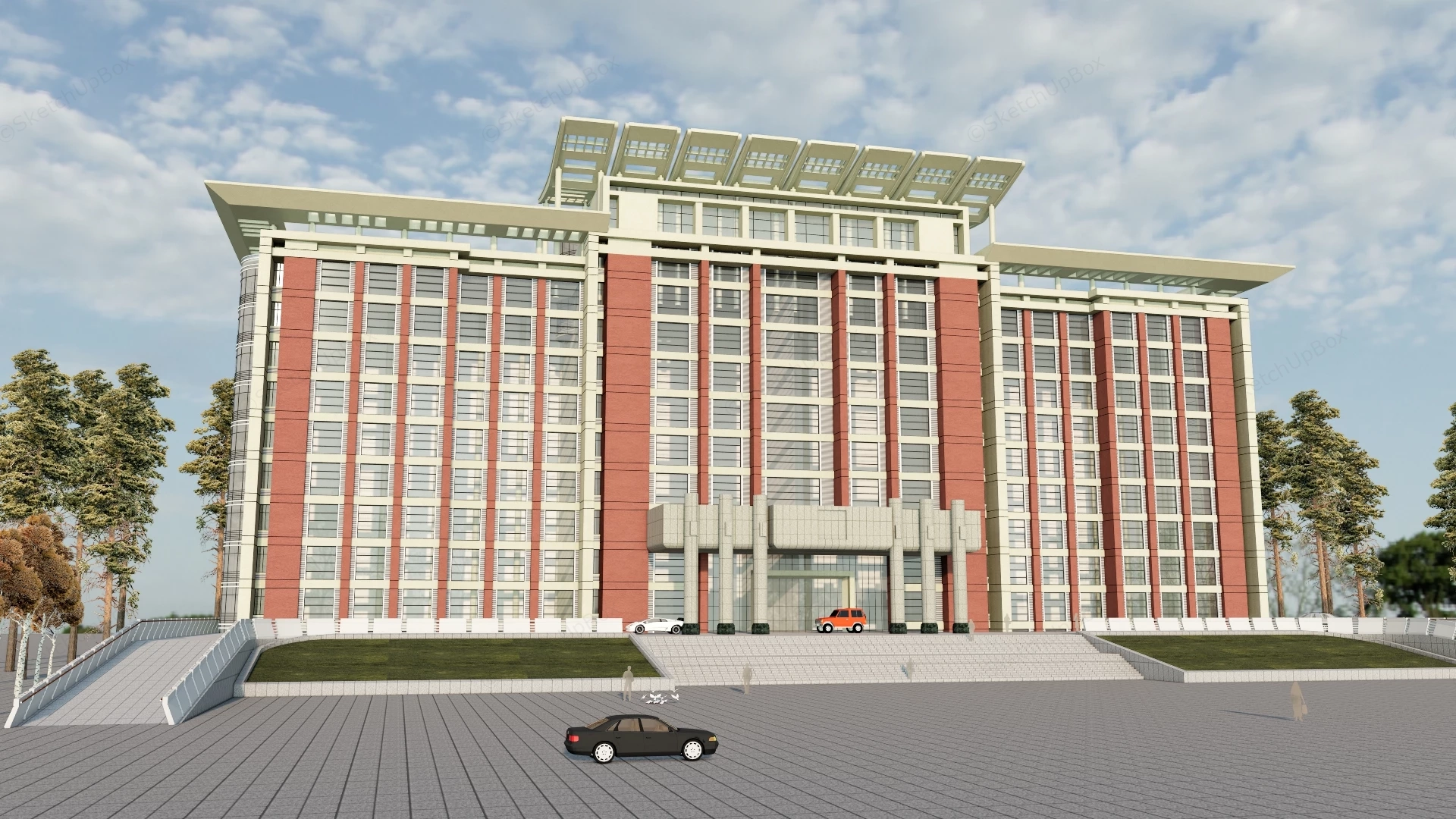 Government Center Building sketchup model preview - SketchupBox