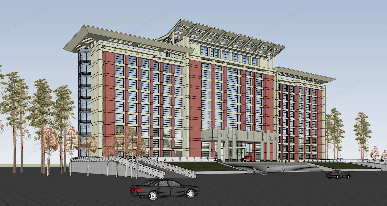 Government Center Building sketchup model preview - SketchupBox