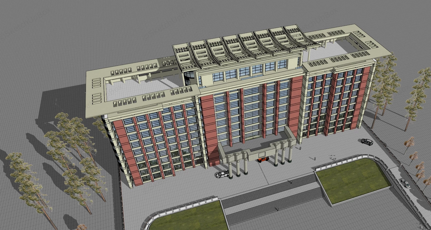 Government Center Building sketchup model preview - SketchupBox
