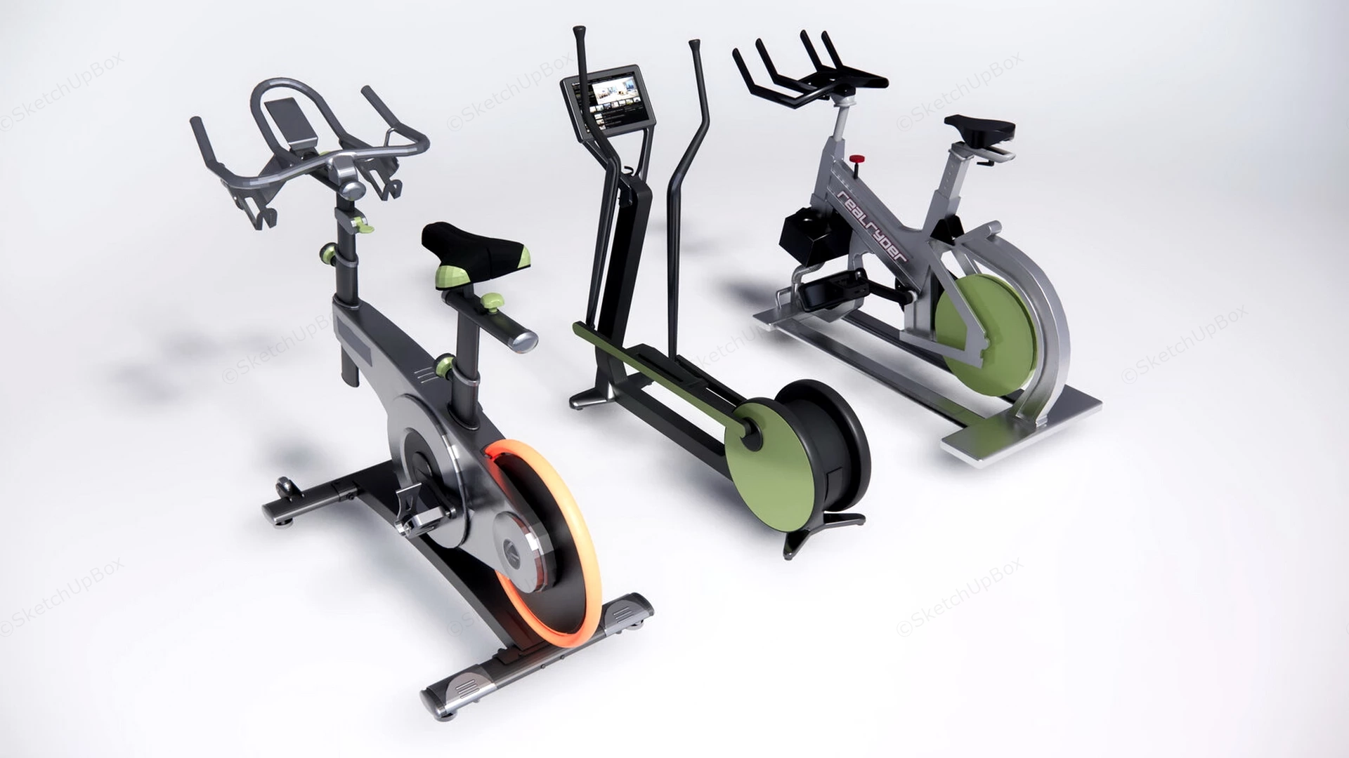 Cardio Exercise Equipment sketchup model preview - SketchupBox