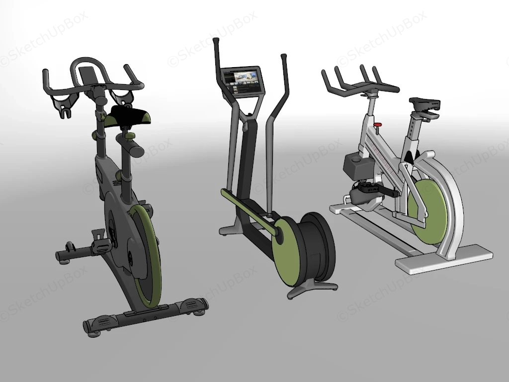 Cardio Exercise Equipment sketchup model preview - SketchupBox
