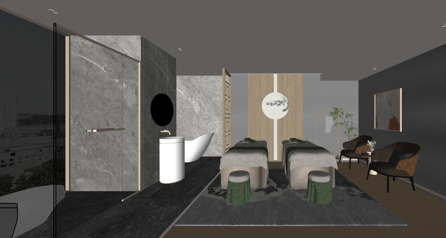 Spa Room Interior Design sketchup model preview - SketchupBox
