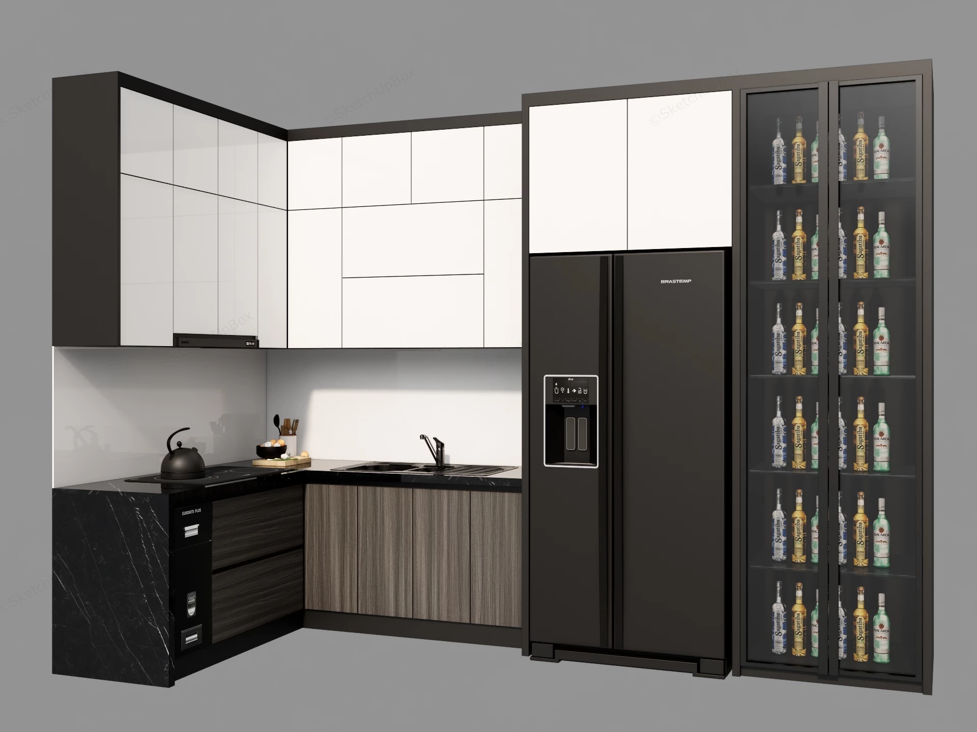 Small Corner Kitchen sketchup model preview - SketchupBox