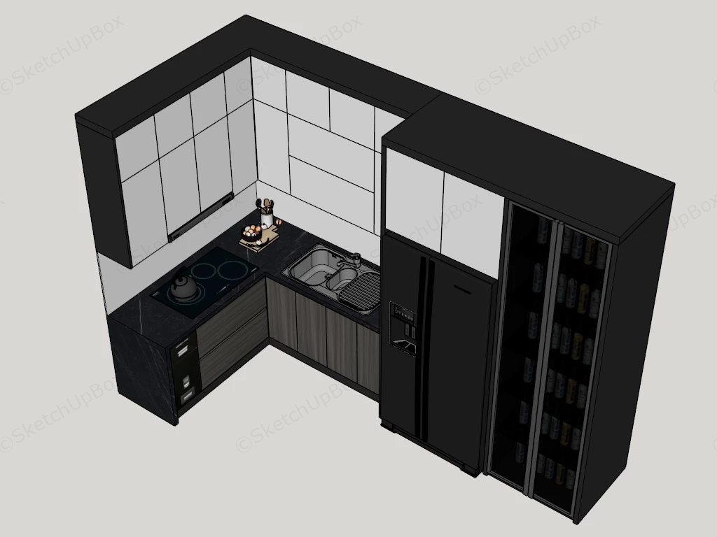 Small Corner Kitchen sketchup model preview - SketchupBox