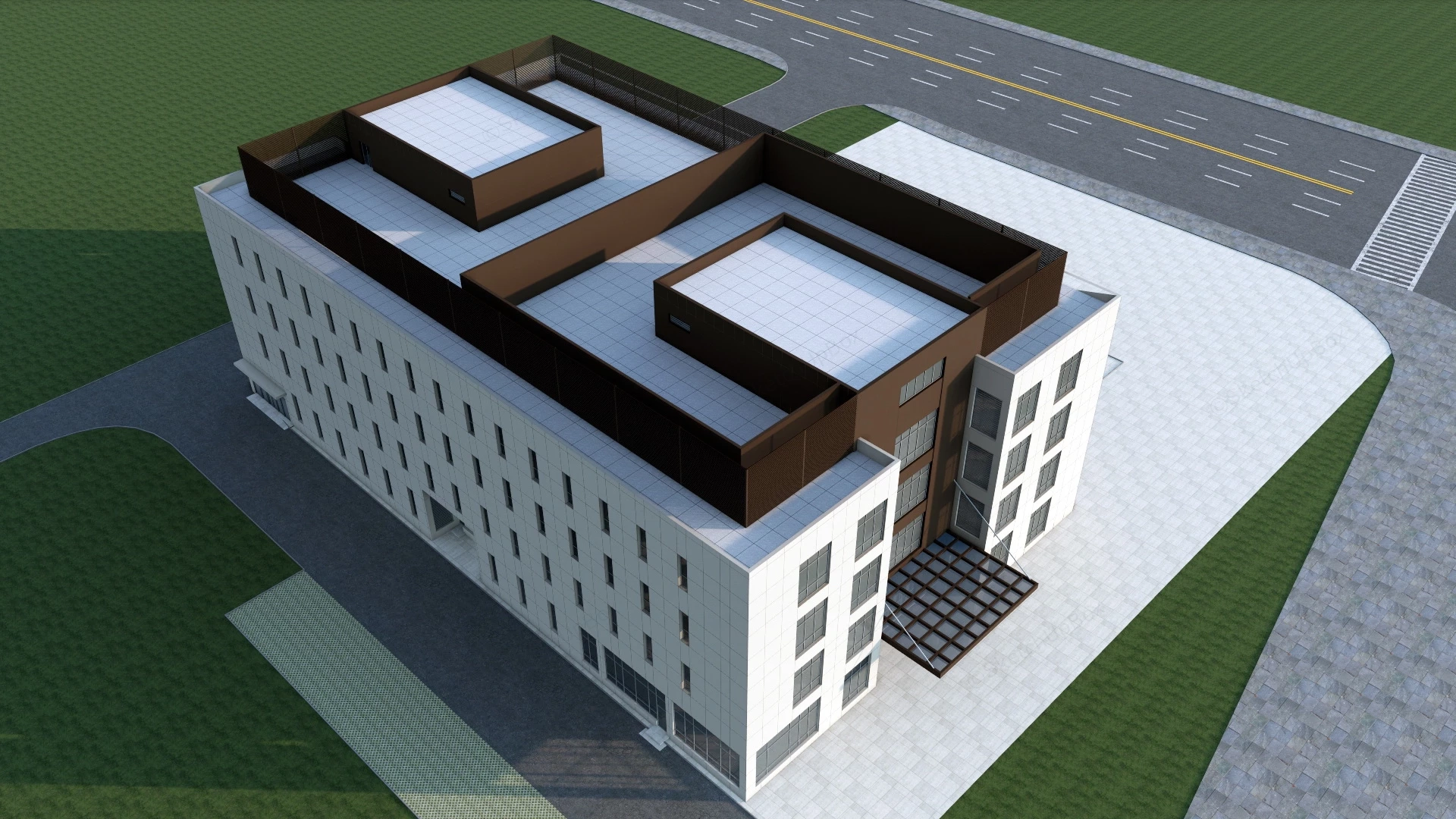 Modern Corporate Office Building sketchup model preview - SketchupBox