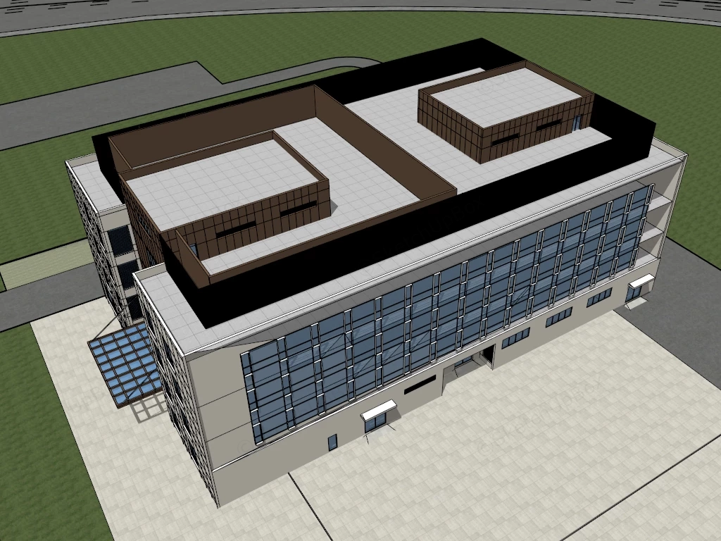 Modern Corporate Office Building sketchup model preview - SketchupBox