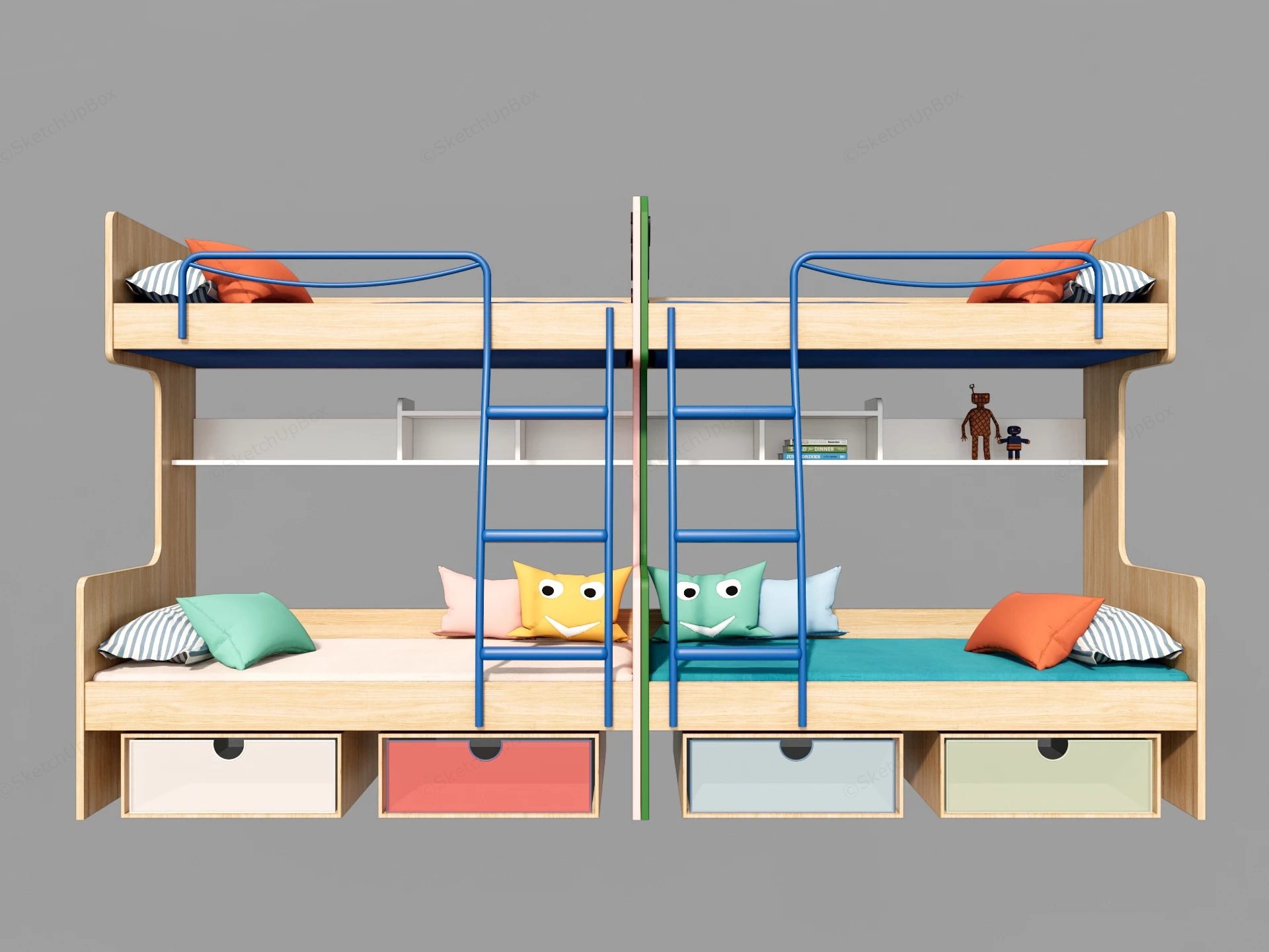 Modern Bunk Beds sketchup model preview - SketchupBox