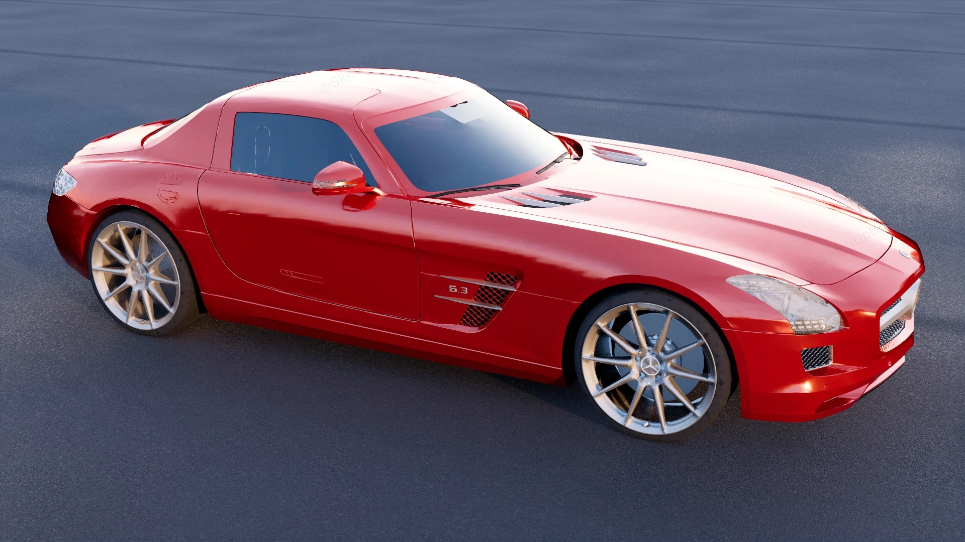 Mercedes Benz SLS AMG sketchup model preview - SketchupBox
