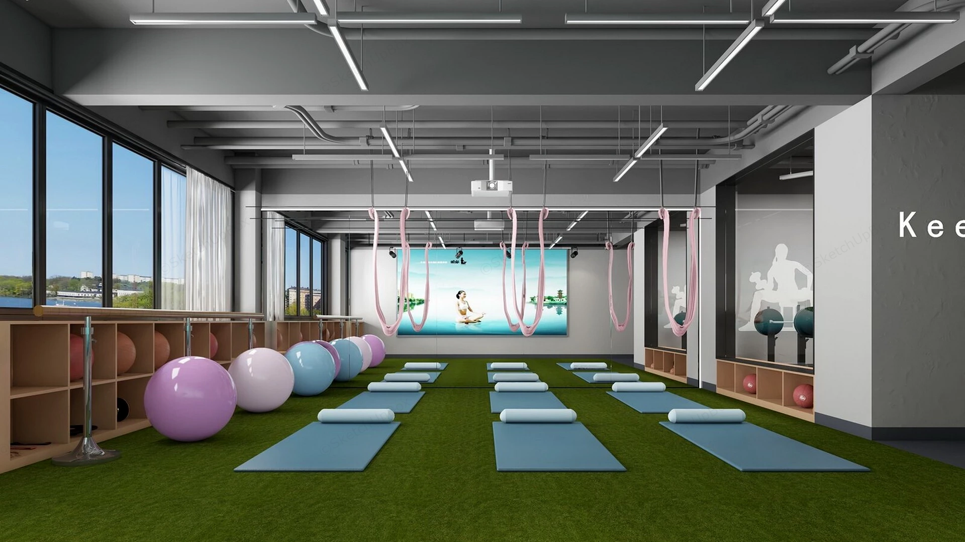 Yoga Room Design Idea sketchup model preview - SketchupBox