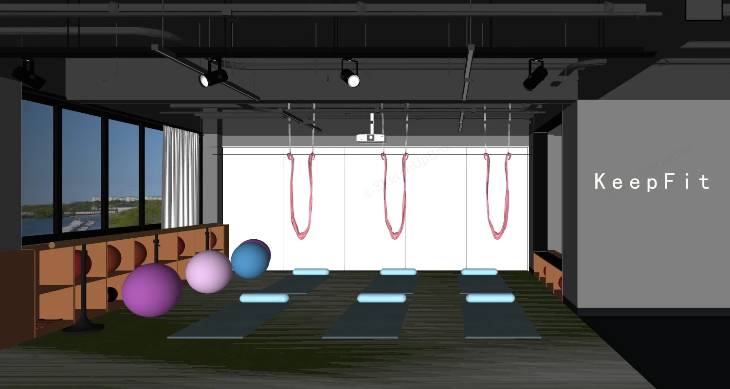 Yoga Room Design Idea sketchup model preview - SketchupBox