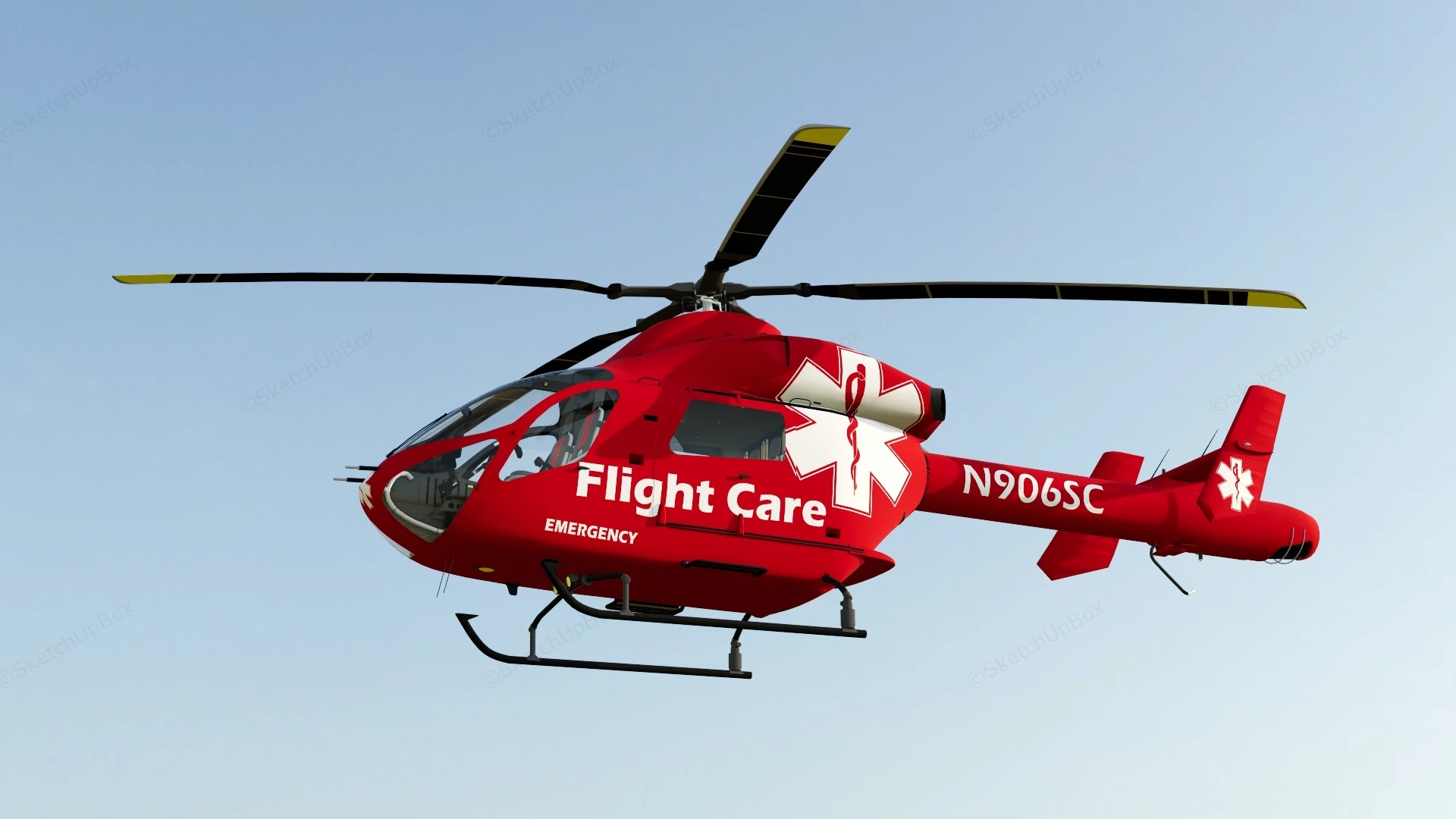 EMS Helicopter sketchup model preview - SketchupBox