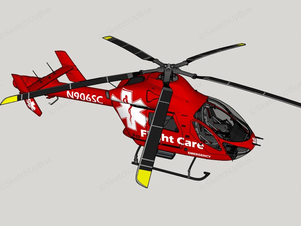 EMS Helicopter sketchup model preview - SketchupBox
