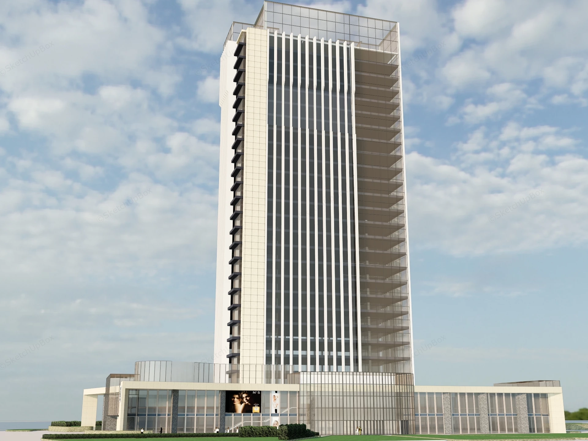 Business Center Building sketchup model preview - SketchupBox