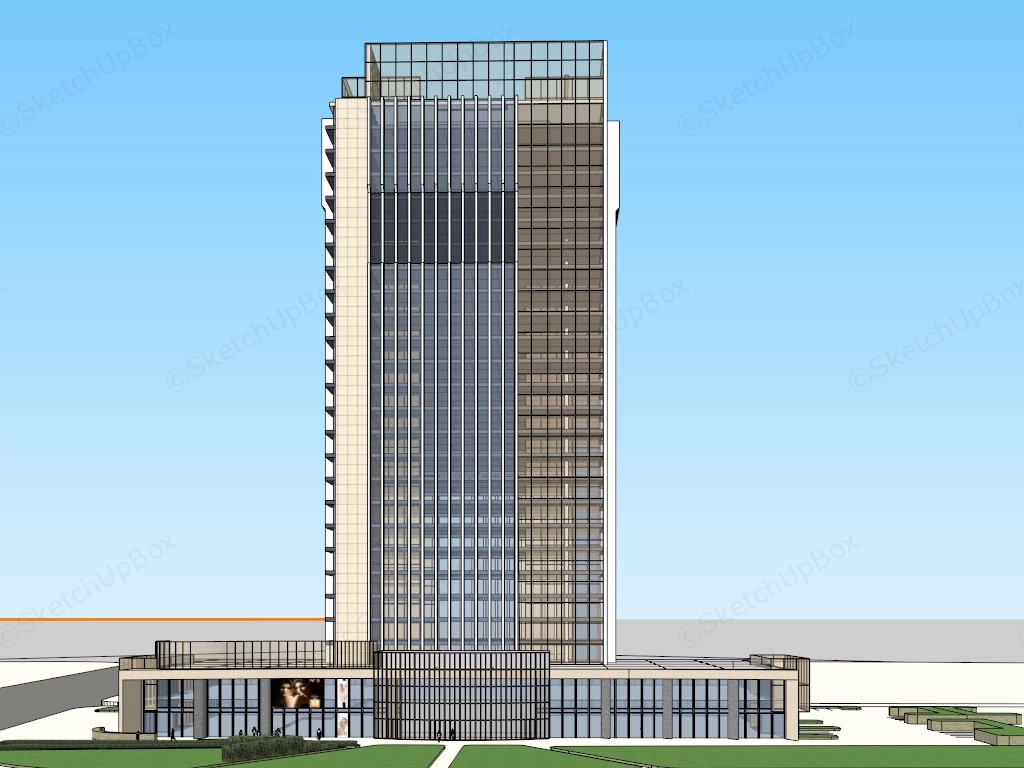 Business Center Building sketchup model preview - SketchupBox
