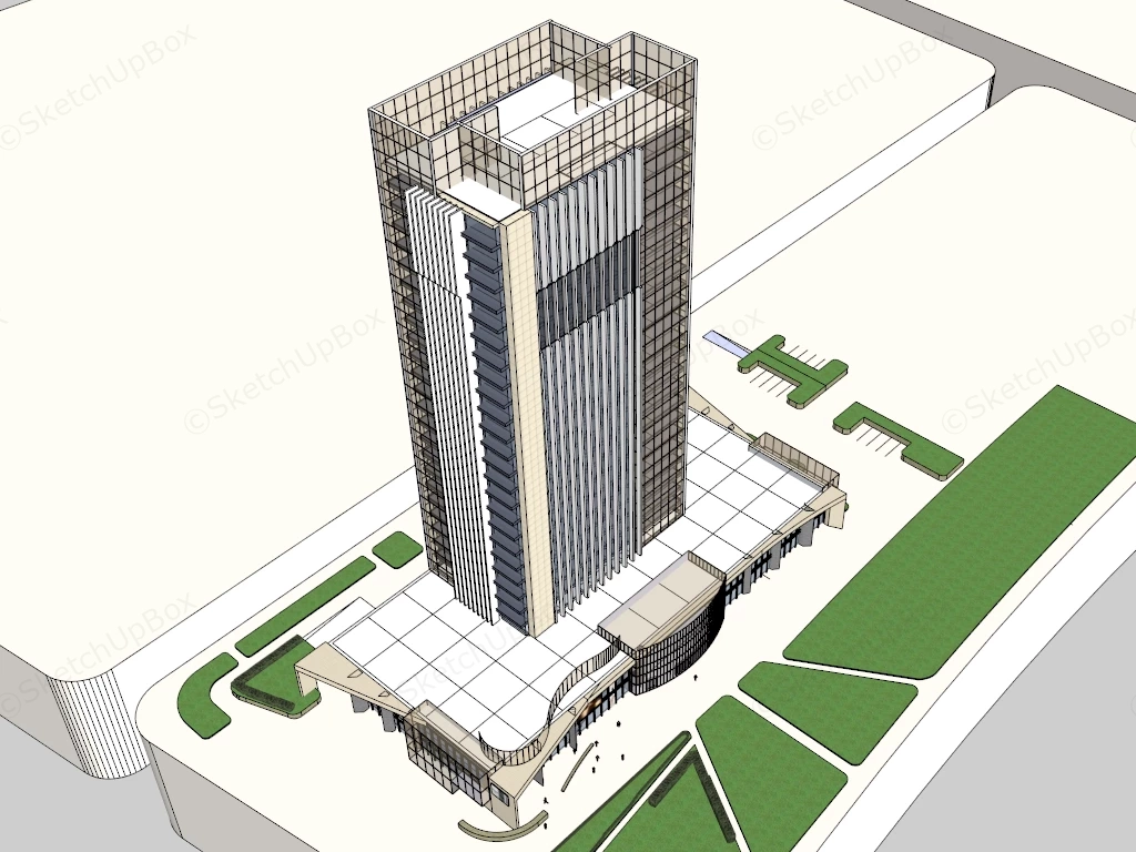 Business Center Building sketchup model preview - SketchupBox