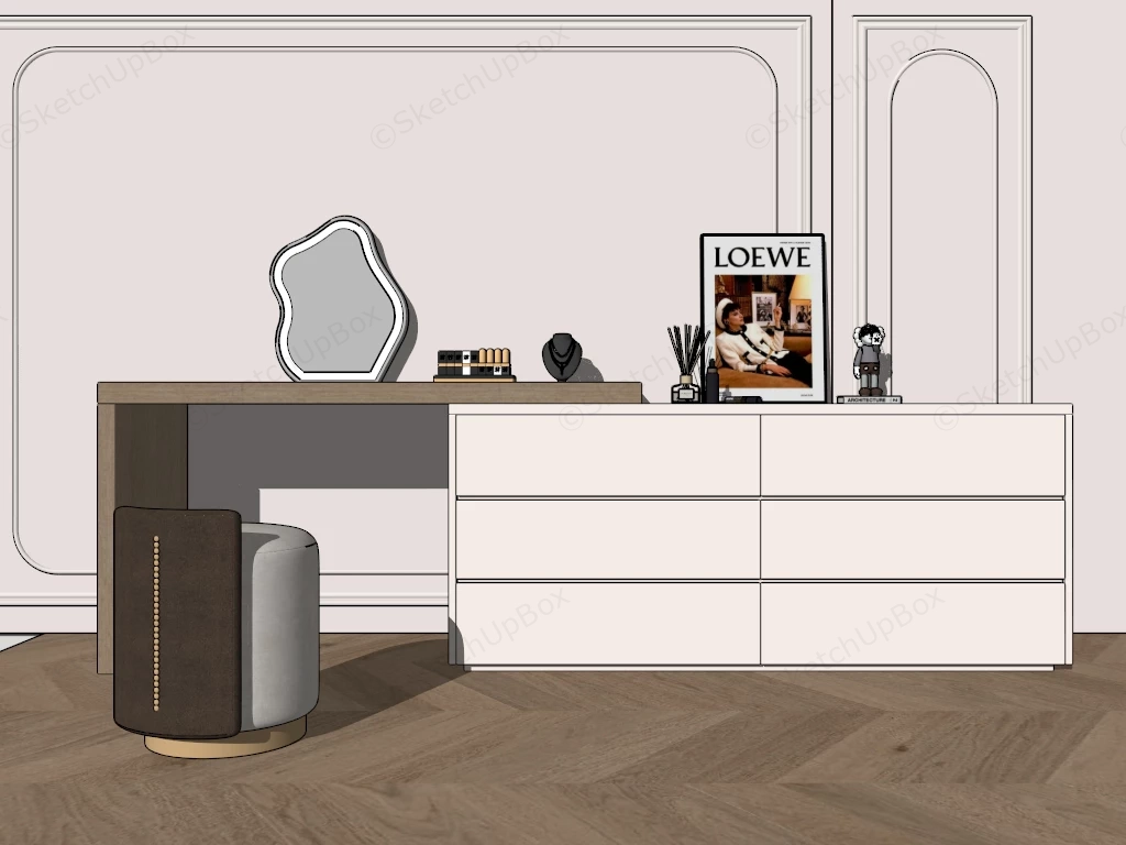Vanity And Dresser Combo sketchup model preview - SketchupBox