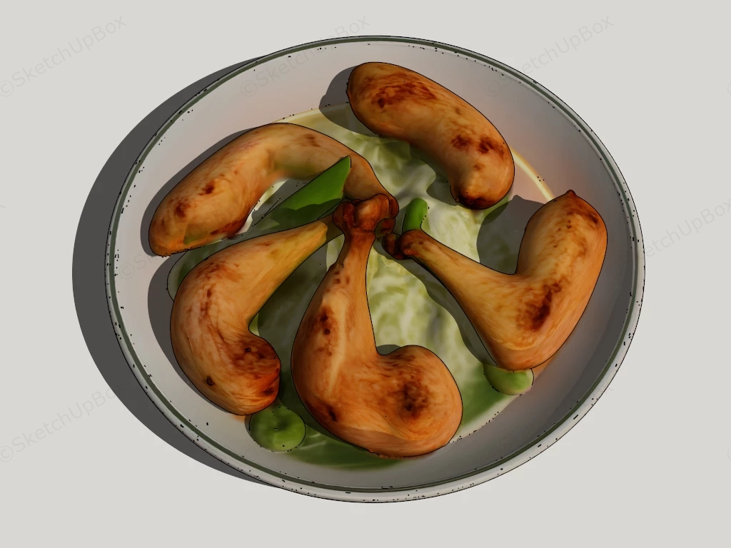 Baked Chicken Legs sketchup model preview - SketchupBox