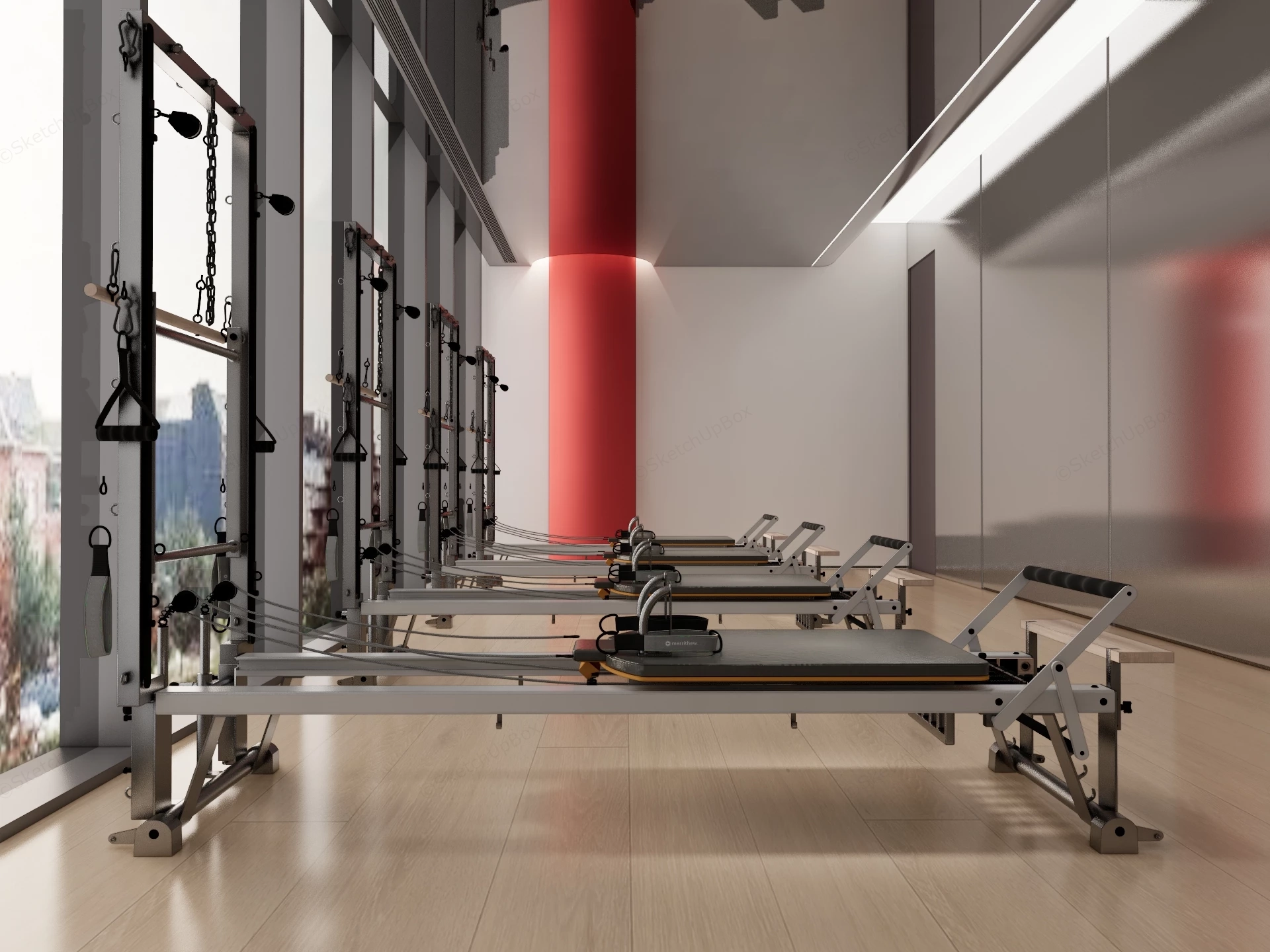 Pilates Reformer Studio sketchup model preview - SketchupBox
