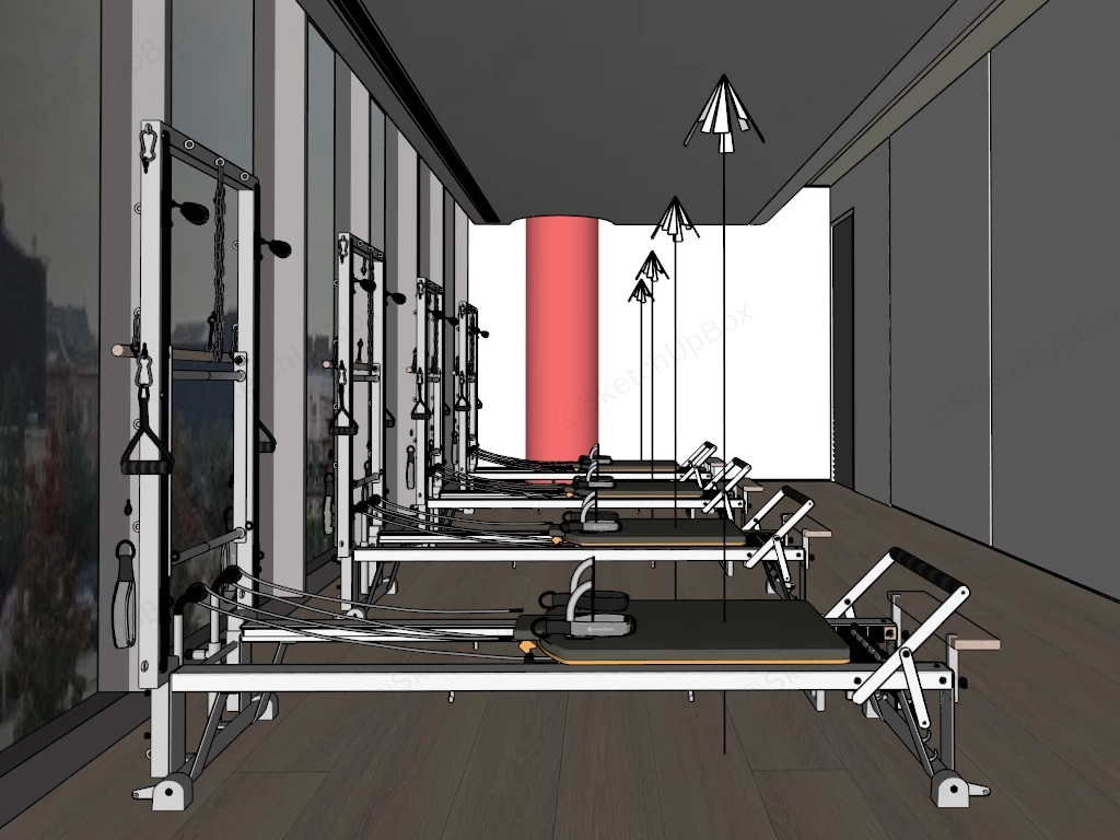 Pilates Reformer Studio sketchup model preview - SketchupBox