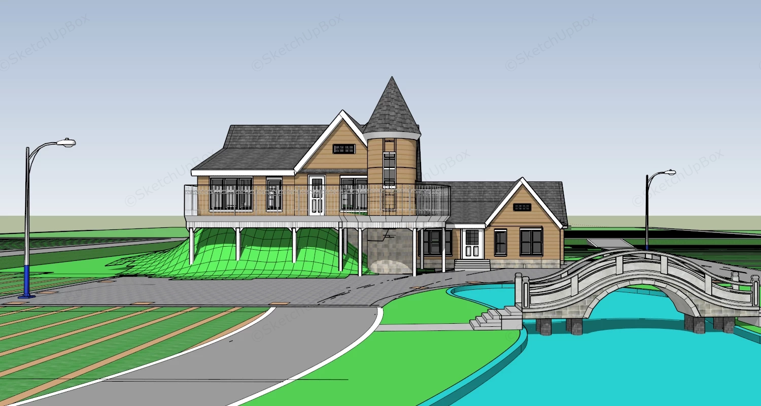 England Countryside Home sketchup model preview - SketchupBox
