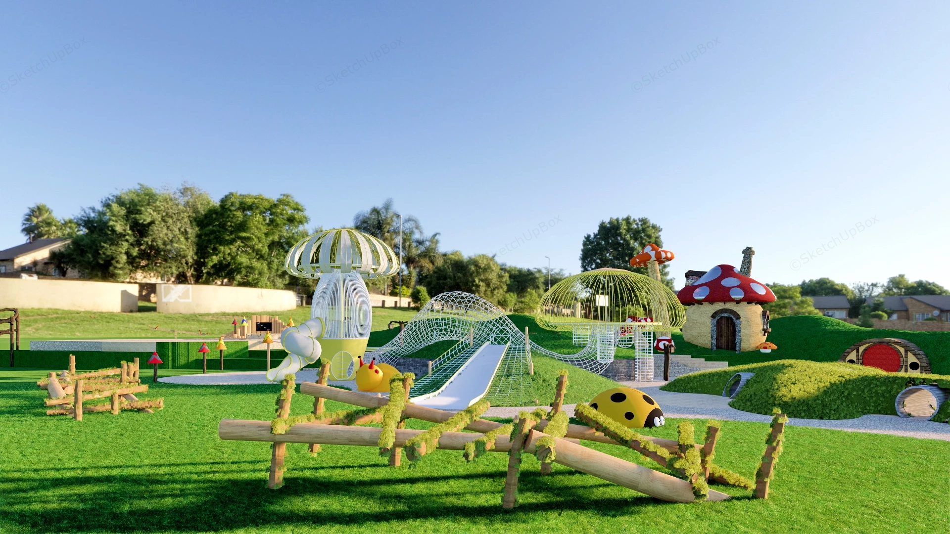 Elf Theme Adventure Playground sketchup model preview - SketchupBox