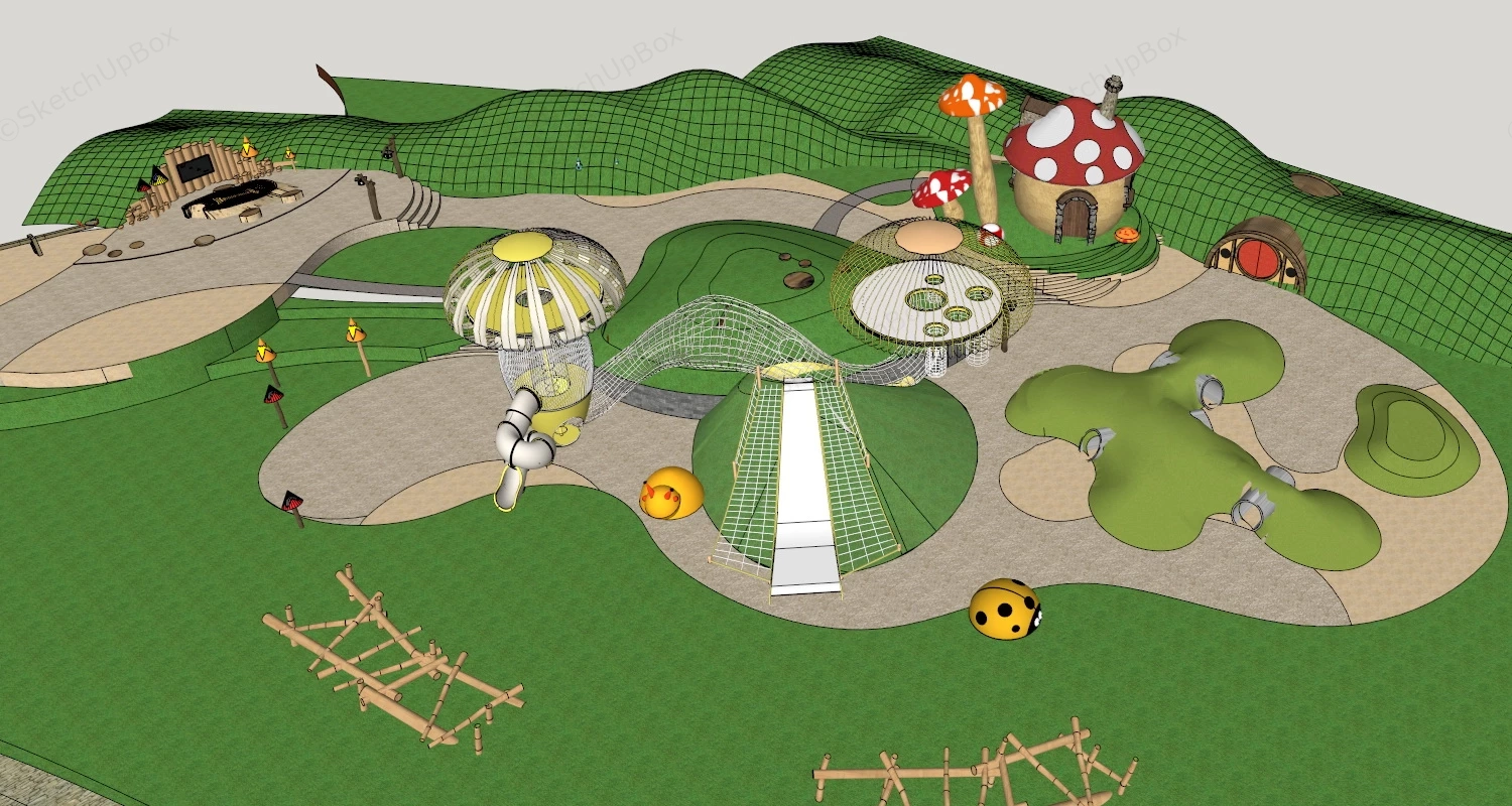 Elf Theme Adventure Playground sketchup model preview - SketchupBox