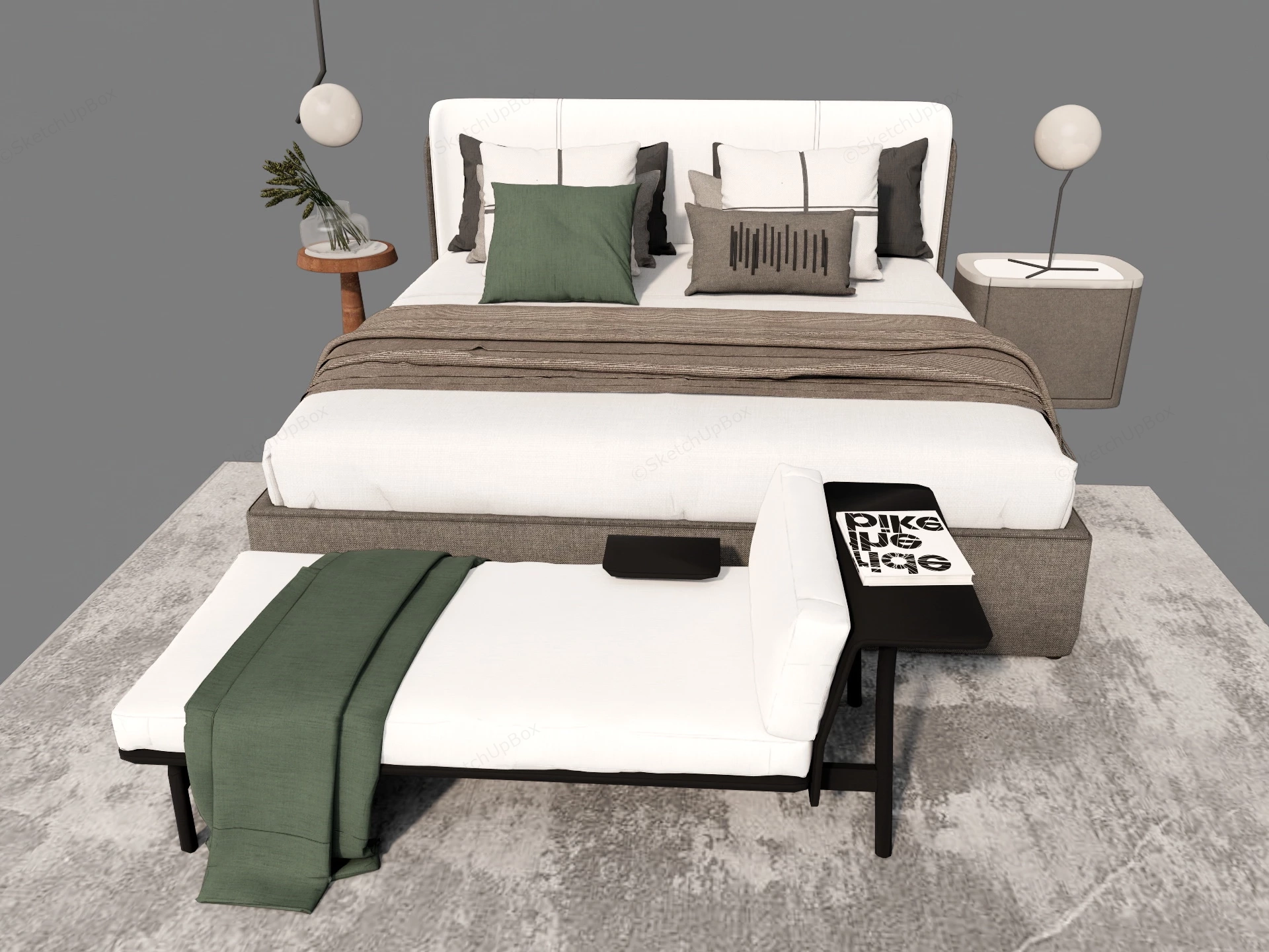 Modern Bedroom Sets sketchup model preview - SketchupBox
