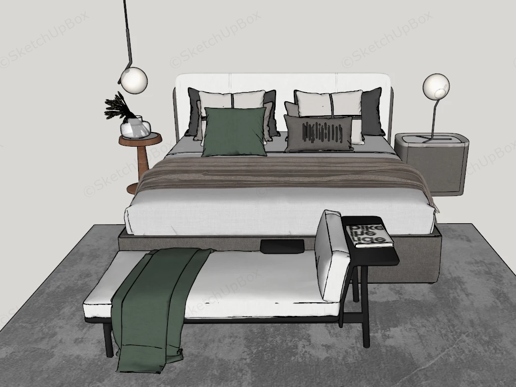 Modern Bedroom Sets sketchup model preview - SketchupBox