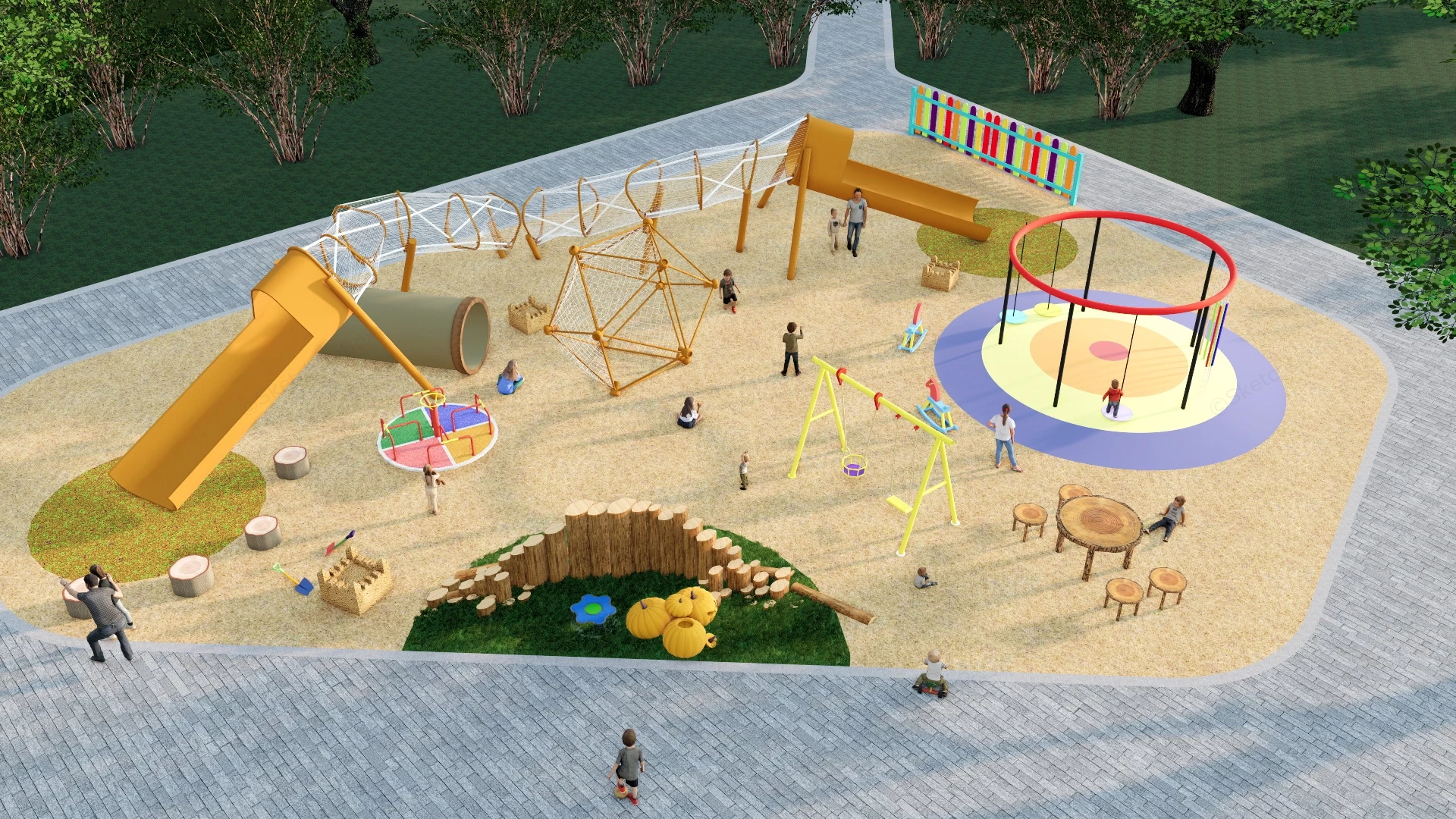 Kids Adventure Playground sketchup model preview - SketchupBox