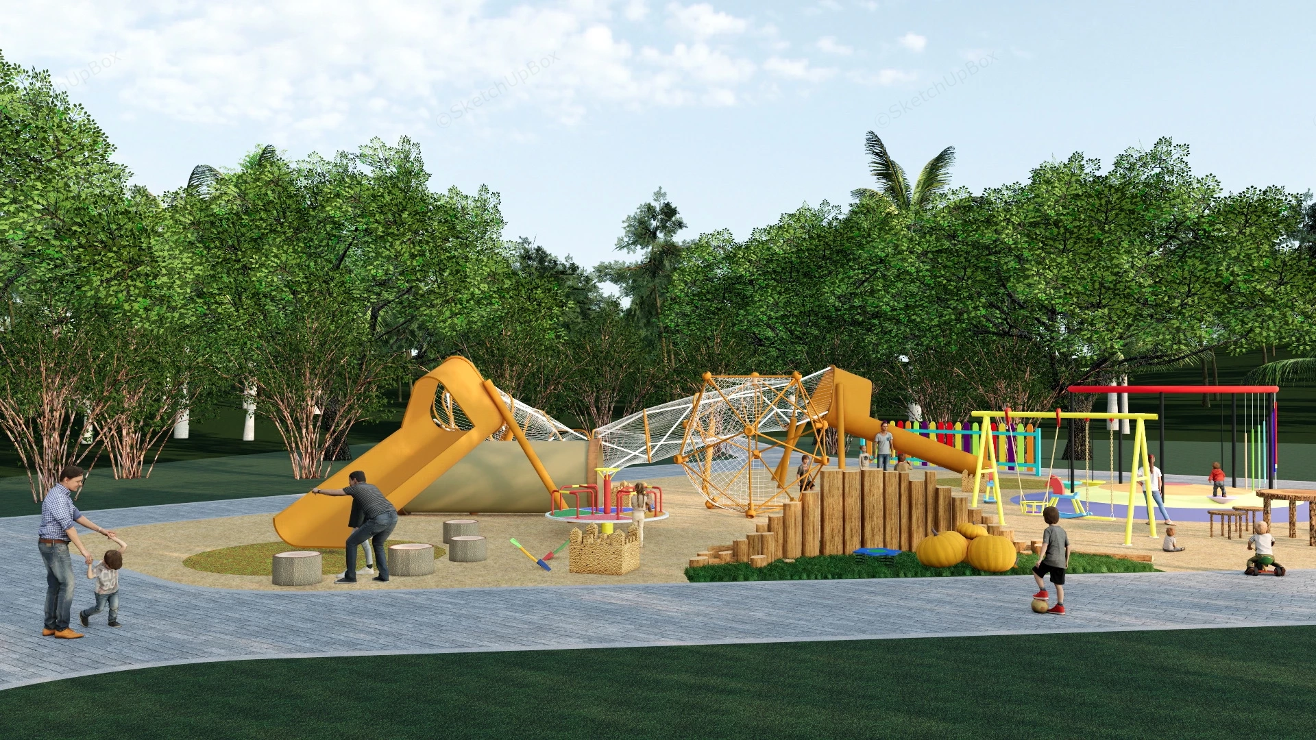 Kids Adventure Playground sketchup model preview - SketchupBox