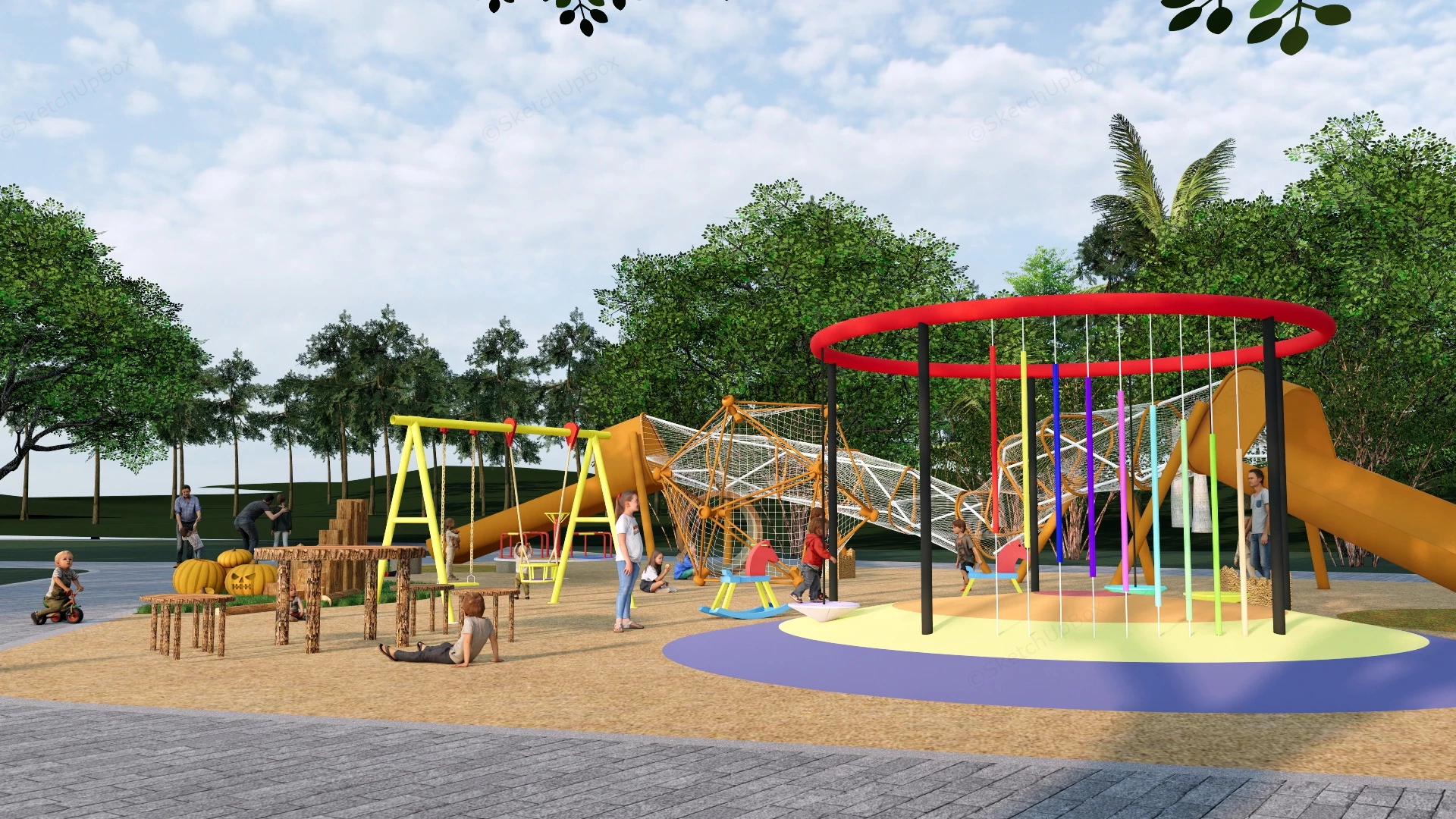 Kids Adventure Playground sketchup model preview - SketchupBox