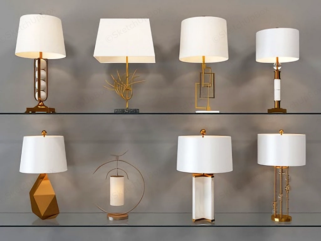 Decorative Table Lamps sketchup model preview - SketchupBox