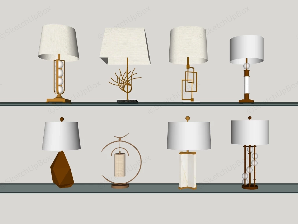 Decorative Table Lamps sketchup model preview - SketchupBox