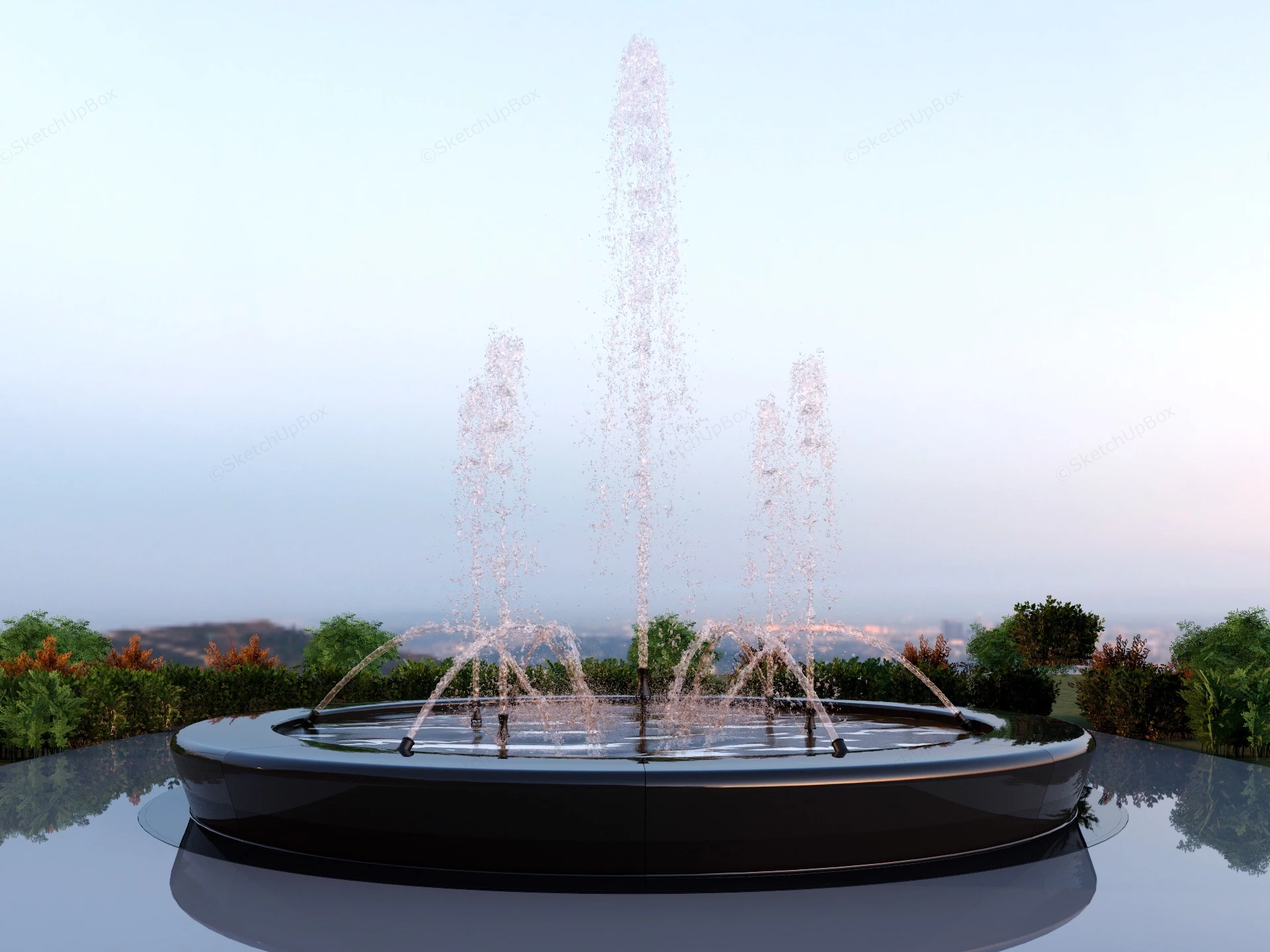 Landscape Fountain Design sketchup model preview - SketchupBox