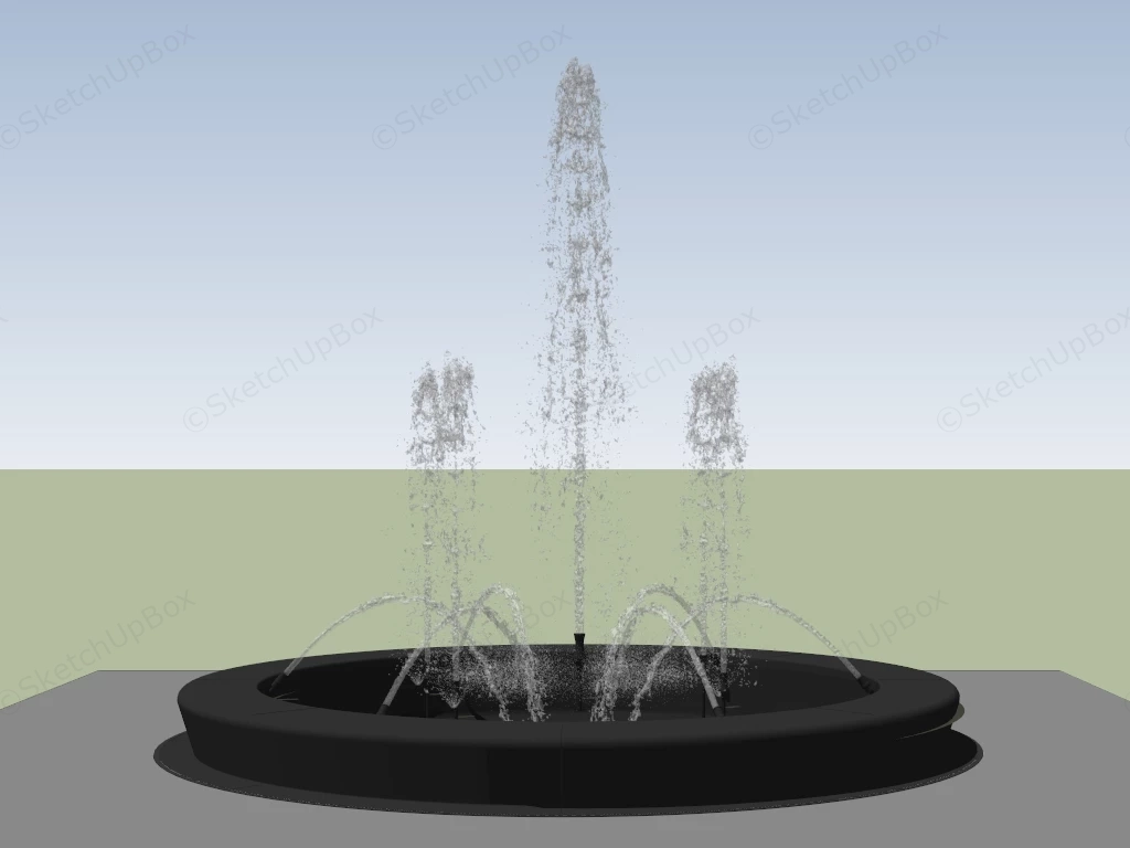 Landscape Fountain Design sketchup model preview - SketchupBox