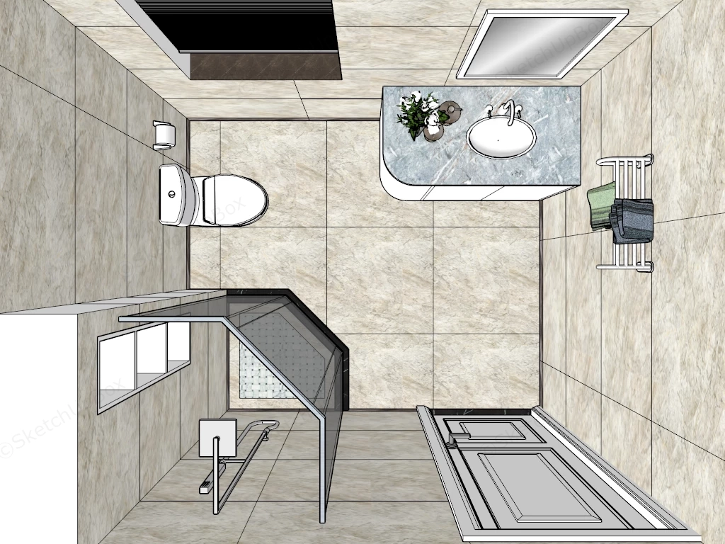 Small Bathroom Idea sketchup model preview - SketchupBox